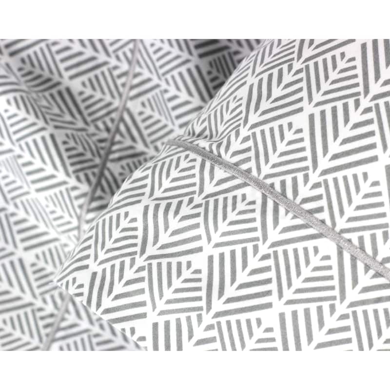 Cotton 400 Thread Count Grey Arrow Embroidered Sheet Set