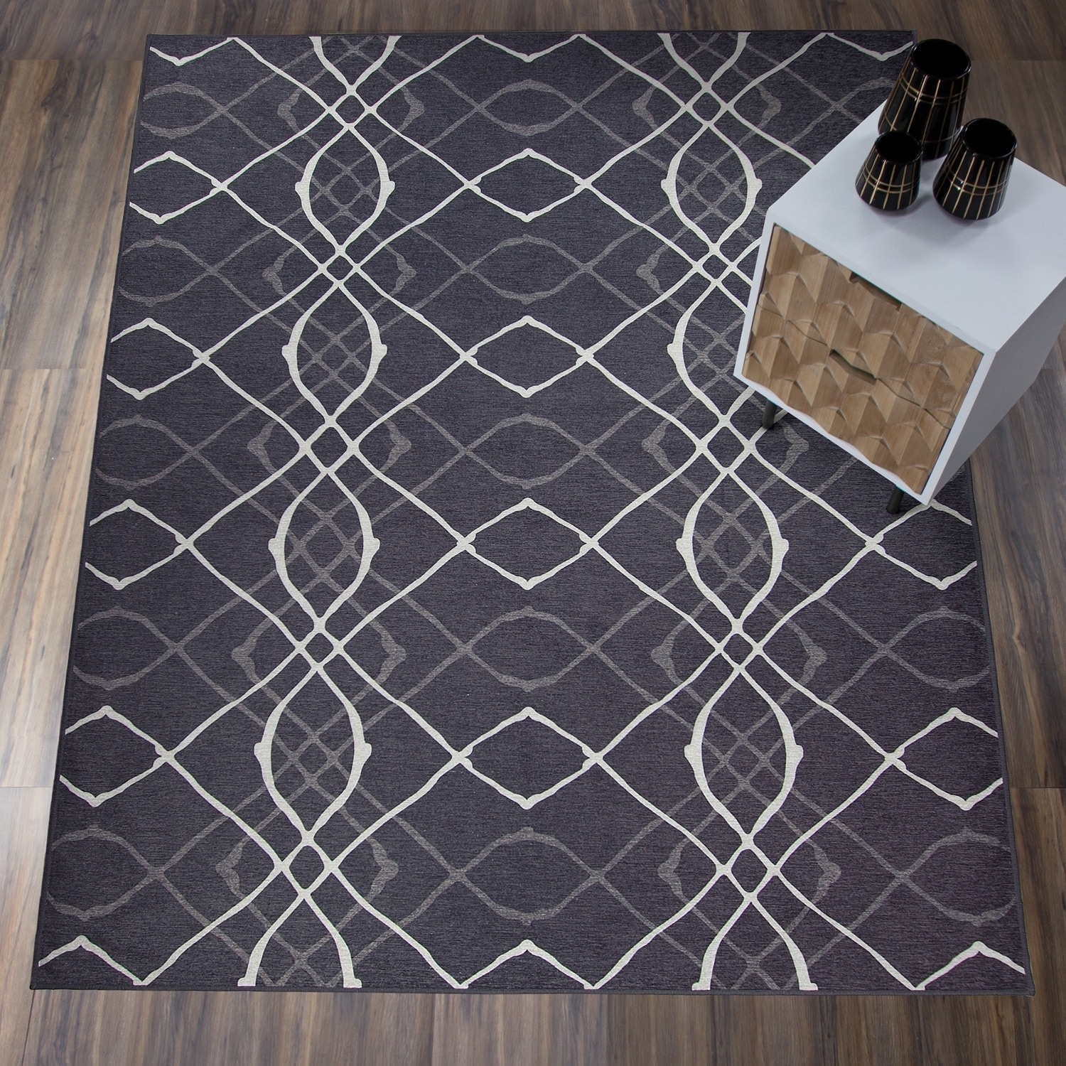 DISCONTINUED Ruggable Washable Stain Resistant Pet Rug Amara Black