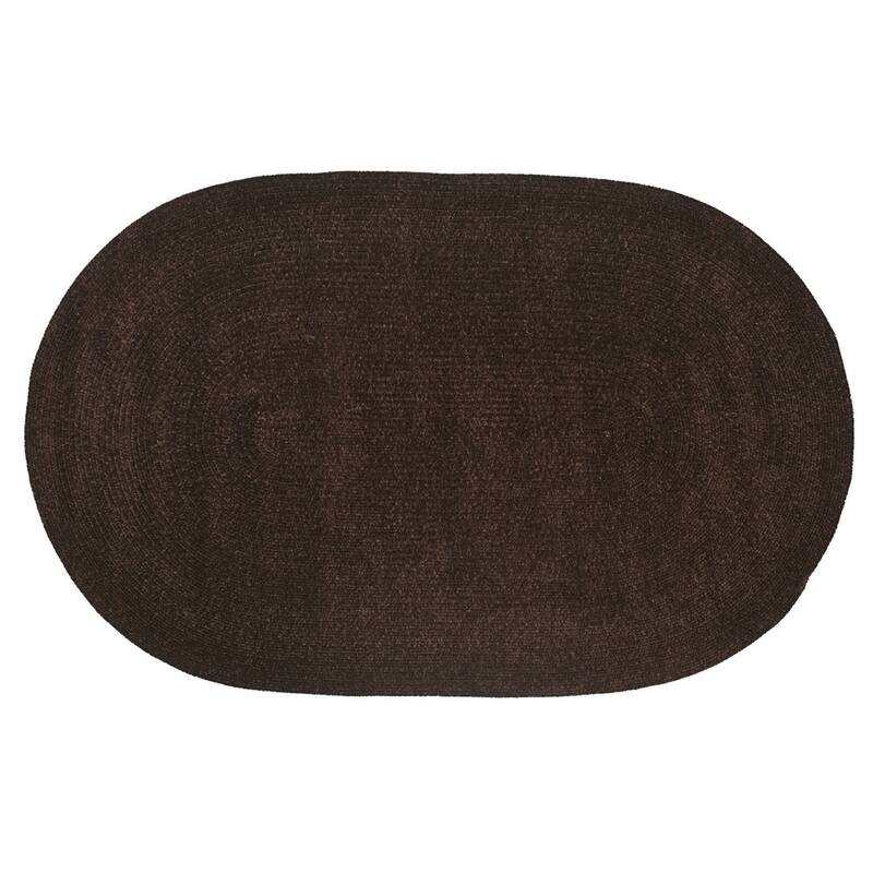 Better Trends Chenille Solid & Tweed Braid Collection is Durable and Stain Resistant Reversible Indoor Area Utility Rug - Chesnut - 30" x 50" Oval