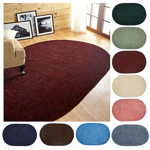 Better Trends Chenille Solid & Tweed Braid Collection is Durable and Stain Resistant Reversible Indoor Area Utility Rug
