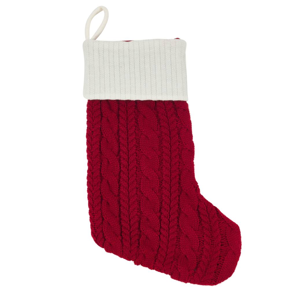 Chunky Cable Knit Christmas Stocking