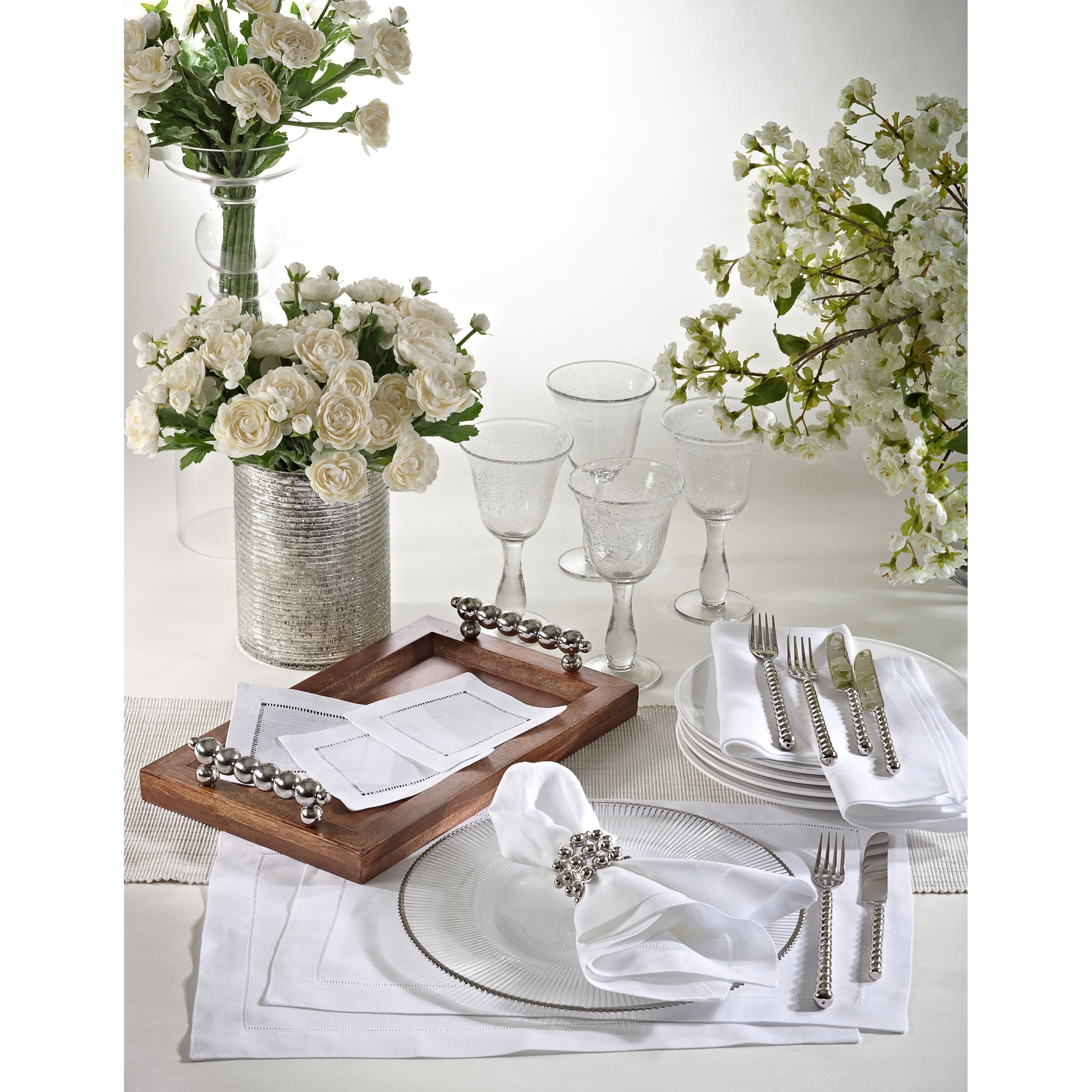 Hemstitched Linen Cocktail Napkin (Set of 4)