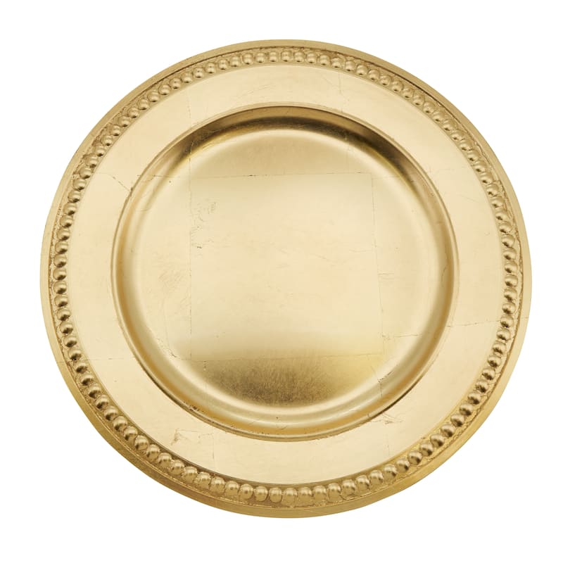 Embossed Bead Border Design Charger Plate - set of 4 pcs