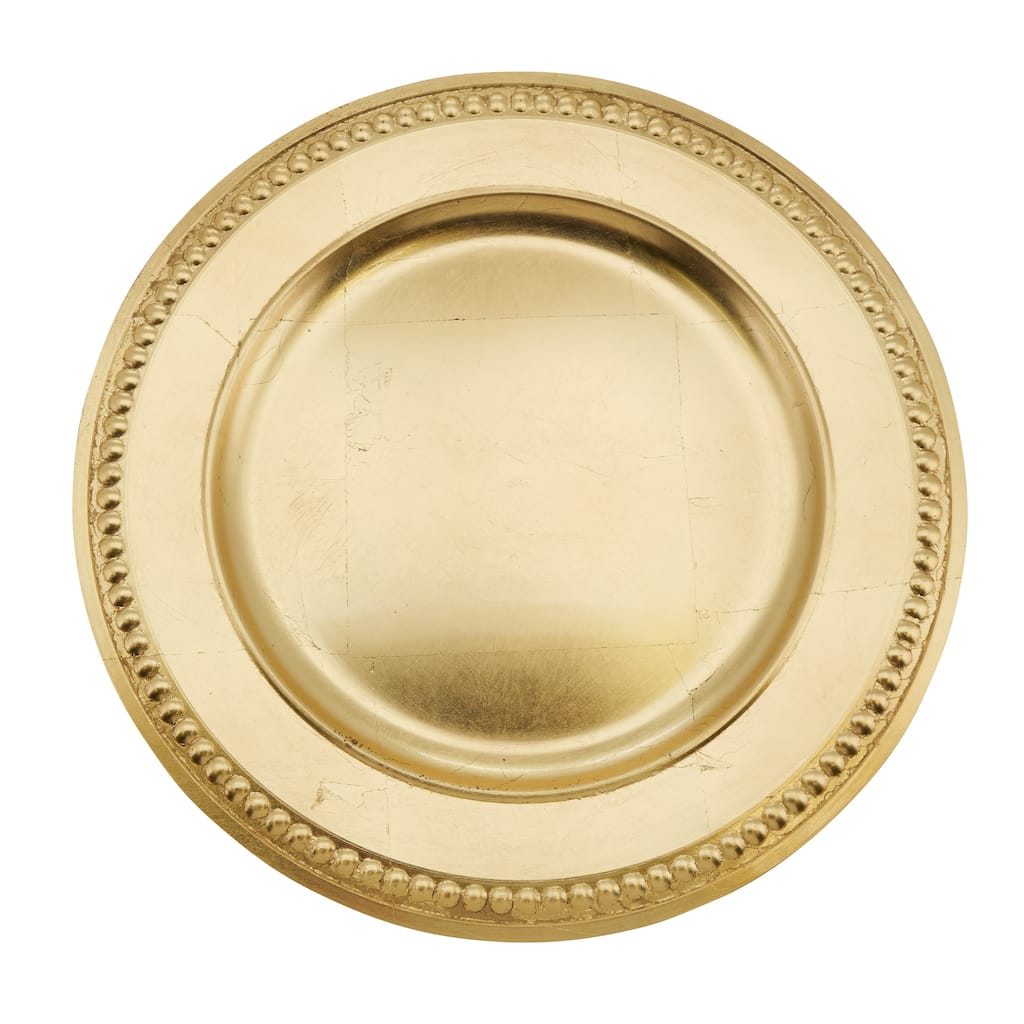 Embossed Bead Border Design Charger Plate - set of 4 pcs