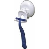 Evideco Men Bath Razor Holder with Push and Lock Strong Suction Cup White