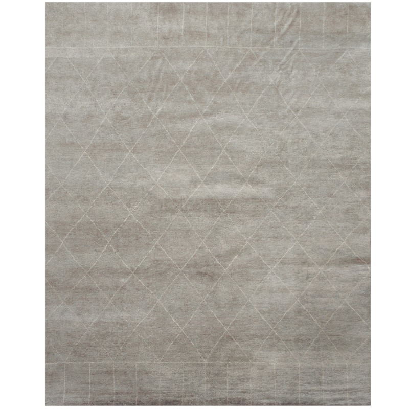 HERAT ORIENTAL Handmade Moroccan Trellis Wool Rug - 8' x 10'