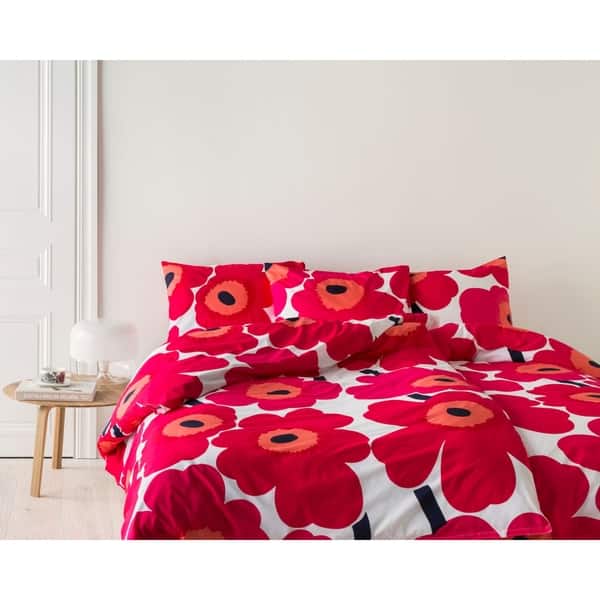 Shop Marimekko Unikko Red Duvet Cover Set Overstock 18113564