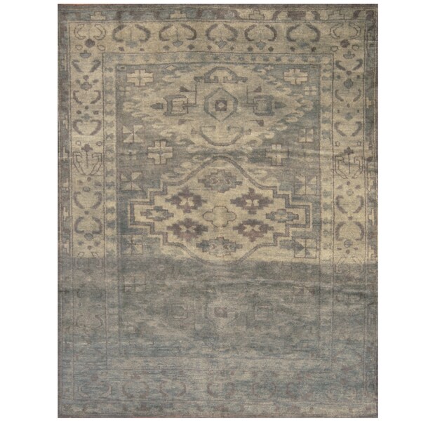 Handmade Overdye Wool Rug (India) - 7'8 x 9'6
