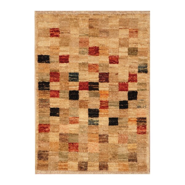Handmade Vegetable Dye Wool Rug (Afghanistan) - 1'5 x 2'
