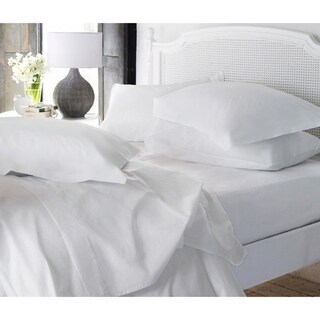 Soft Cotton Bedding Set with Pillow Case &Fitted Sheet Deep Pocket KING V0F4 