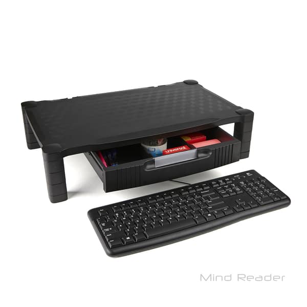 Shop Mind Reader Extra Wide Plastic Monitor Stand Computer Riser