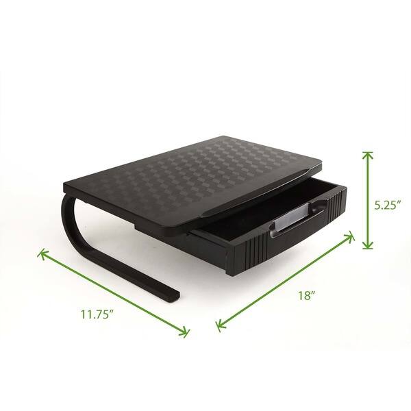 Mind Reader Extra Wide Plastic Monitor Stand Computer Riser With Metal ...