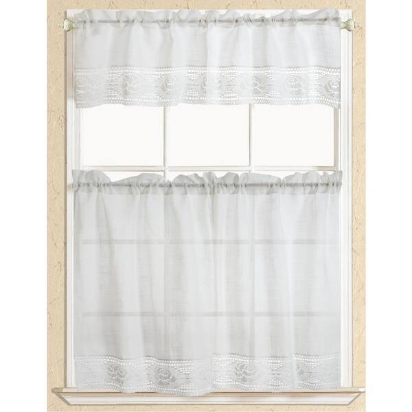 Shop Rt Designers Collection Eden Lace Kitchen Curtain Tier And