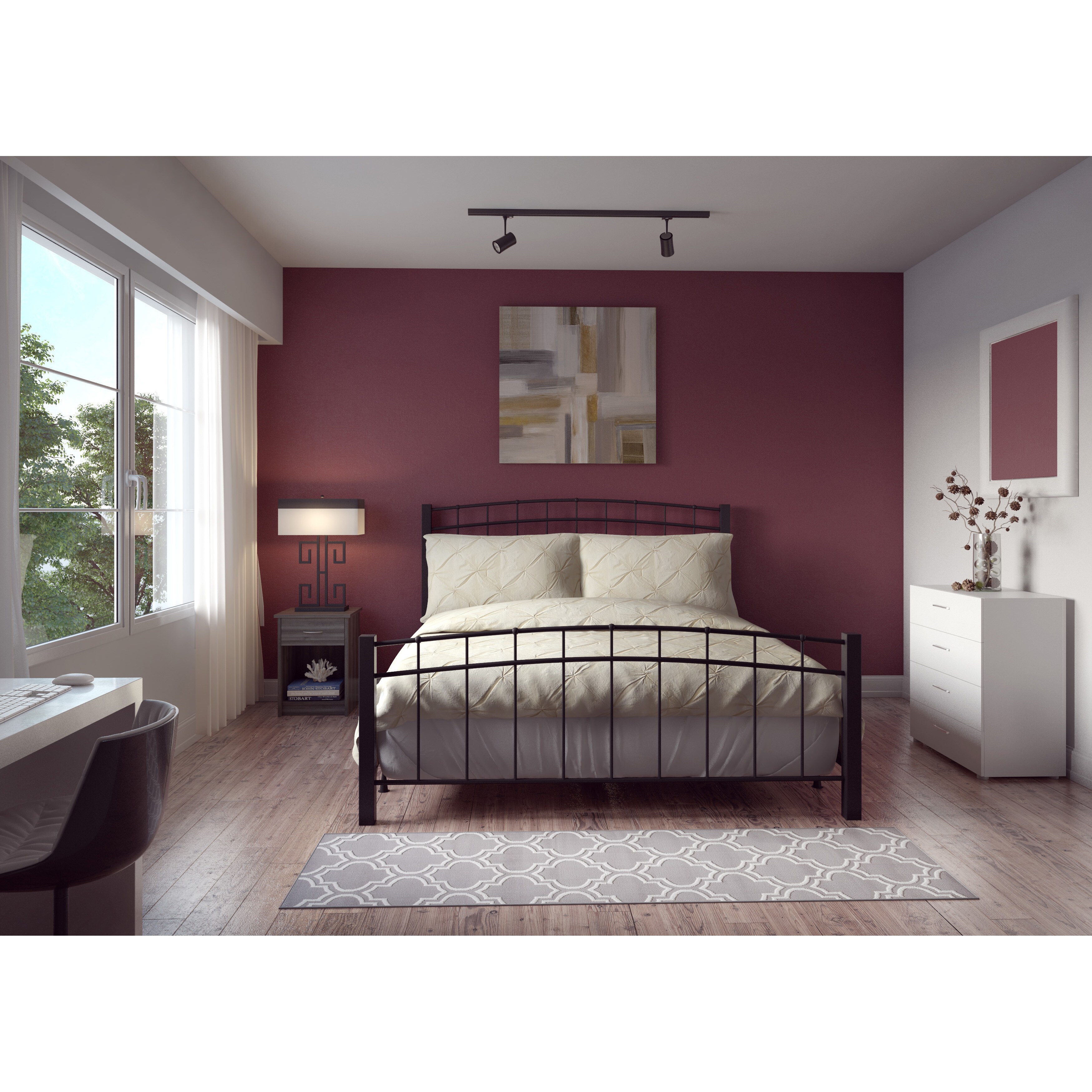 Porch /& Den Wicker Park Concord Dark Grey Oak Nightstand