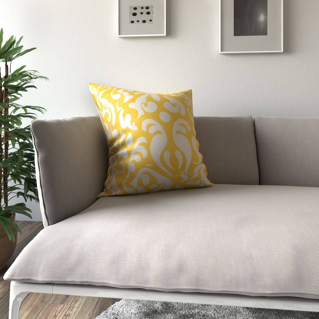 Porch & Den Bogard Bright Damask Throw Pillow