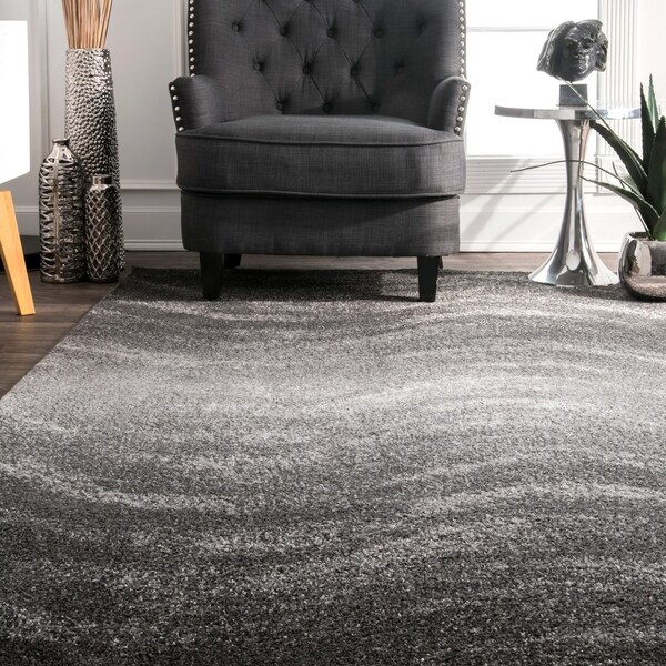 Porch & Den Williamsburg Rodney Grey Ombre Waves Area Rug - 10 x 14