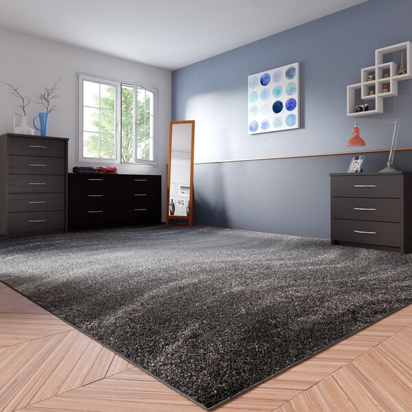 Porch & Den Williamsburg Rodney Grey Ombre Waves Area Rug (10 x 14)