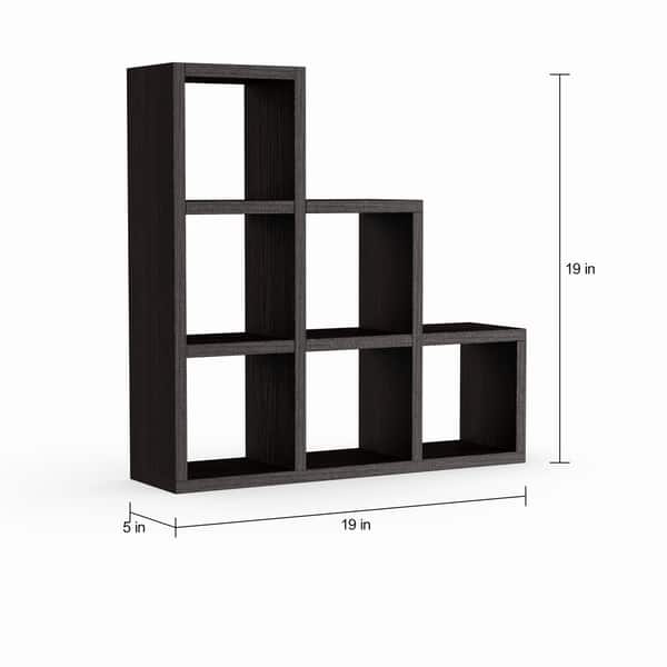 Stepped Six Cubby Decorative Black Wall Shelf Bed Bath & Beyond