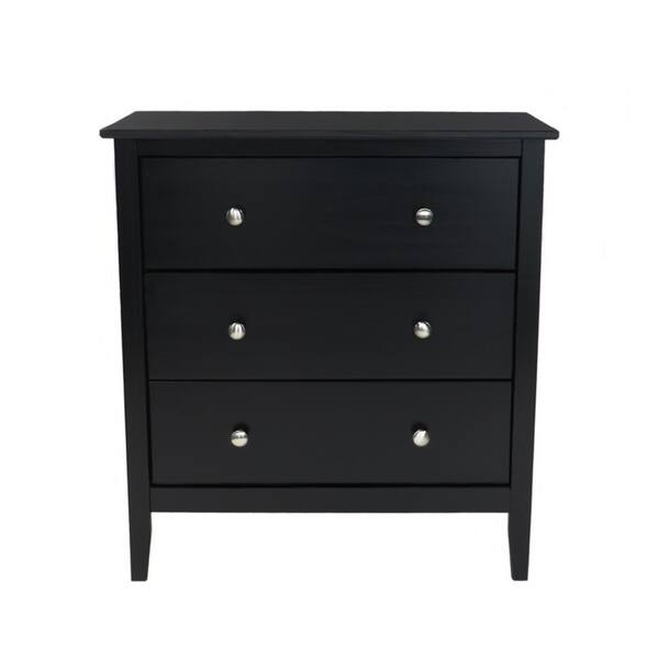 Copper Grove Petun Black Wood 3 Drawer Chest Of Drawers 18116253 Copper Grove Petun Black Wood 3