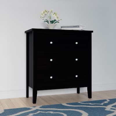 Copper Grove Petun Black Wood 3-drawer Chest of Drawers