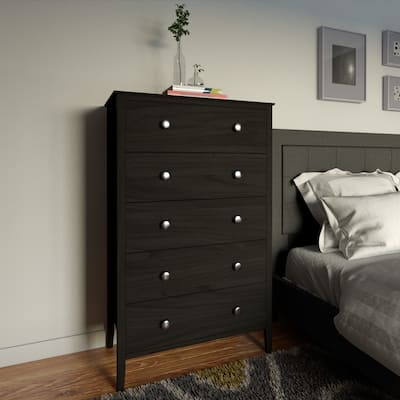 Porch & Den Dunder Black Pine 5-drawer Chest of Drawers