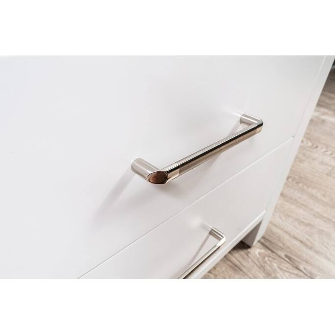 Newport Collection 36 inches in White w/ Carrara Marble Top and High Gloss Ceramic Basin
