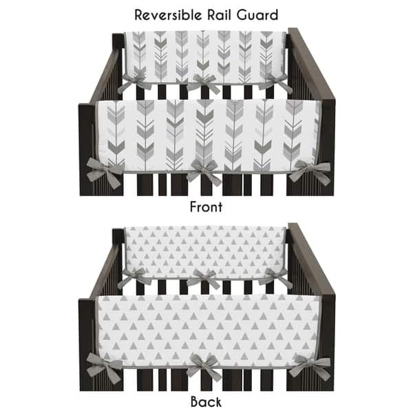 Sweet Jojo Designs Side Crib Rail Guard Covers for the Grey and White