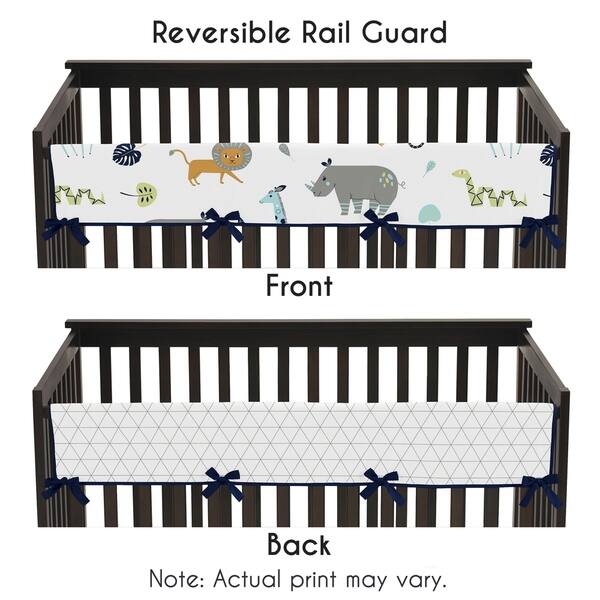 Sweet Jojo Designs Long Crib Rail Guard Cover for the Mod Jungle