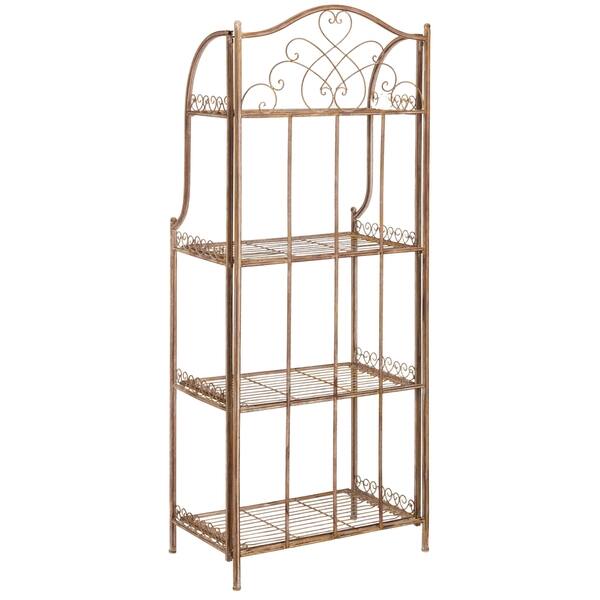 Shop Black Friday Deals On Safavieh Outdoor Living Amaris Wrought Iron 4 Tierrusty Orange Outdoor Bakers Rack 24 8 X 14 5 X 63 Overstock 18118213