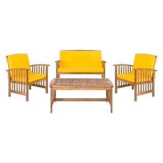 Shop Safavieh Outdoor Living Ozark Brown/ Navy Acacia Wood ... Shop Safavieh Outdoor Living Ozark Brown/ Navy Acacia Wood ... on Safavieh Outdoor Living Montez 4 Piece Set id=94009
