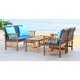 Safavieh Outdoor Living Rocklin Navy 4-Piece Set With Accent Pillows - Thumbnail 3