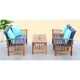 Safavieh Outdoor Living Rocklin Navy 4-Piece Set With Accent Pillows - Thumbnail 2