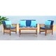 Safavieh Outdoor Living Rocklin Navy 4-Piece Set With Accent Pillows - Thumbnail 1