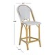 Safavieh Gresley Indoor-Outdoor Stacking Grey/ White French Bistro 26-inch Counter Stool - Thumbnail 6