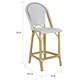 Safavieh Gresley Indoor-Outdoor Stacking Grey/ White French Bistro 26-inch Counter Stool - Thumbnail 8