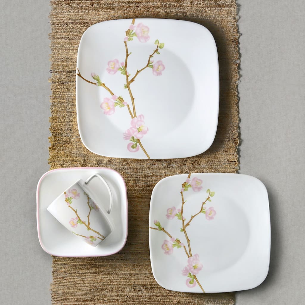 Corelle Cherry Blossom Square 16-Piece Dinnerware Set (Service for 4)