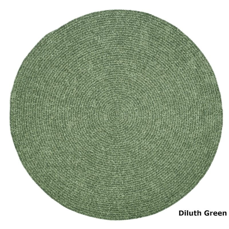 Better Trends Chenille Solid & Tweed Braid Collection is Durable and Stain Resistant Reversible Indoor Area Utility Rug - Diluth Green - 96" Round