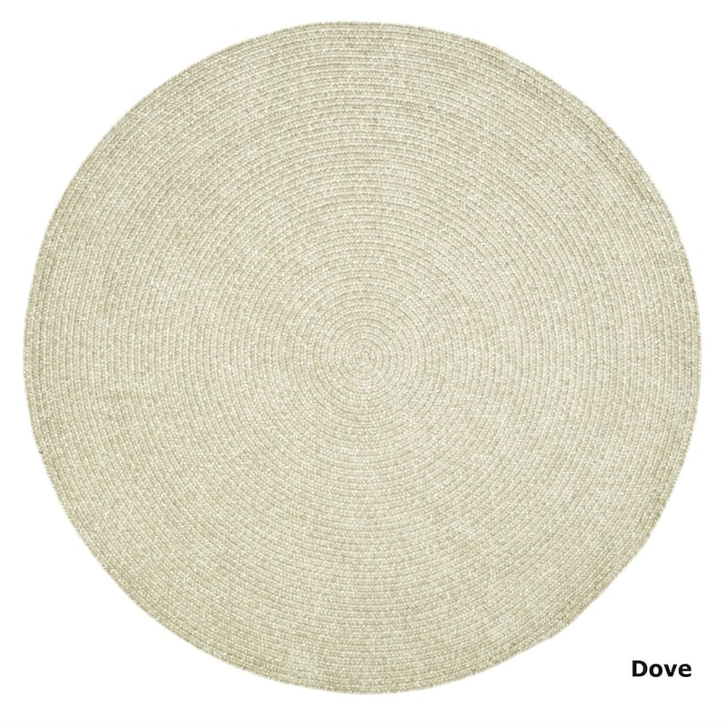 Better Trends Chenille Solid & Tweed Braid Collection is Durable and Stain Resistant Reversible Indoor Area Utility Rug - Dove & Chesnut - 96" Round