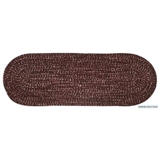 Better Trends Chenille Solid & Tweed Braid Collection is Durable and Stain Resistant Reversible Indoor Area Utility Rug - Burgundy - 24" x 108" Runner