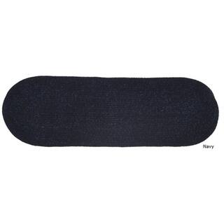 Better Trends Chenille Solid & Tweed Braid Collection is Durable and Stain Resistant Reversible Indoor Area Utility Rug - Navy - 24" x 108" Runner