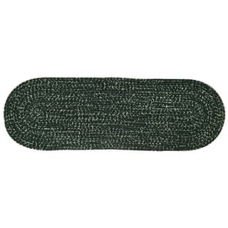 Better Trends Chenille Solid & Tweed Braid Collection is Durable and Stain Resistant Reversible Indoor Area Utility Rug - Diluth & Emerald - 24" x 108" Runner