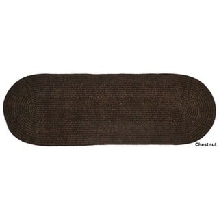 Better Trends Chenille Solid & Tweed Braid Collection is Durable and Stain Resistant Reversible Indoor Area Utility Rug - Chesnut - 24" x 108" Runner