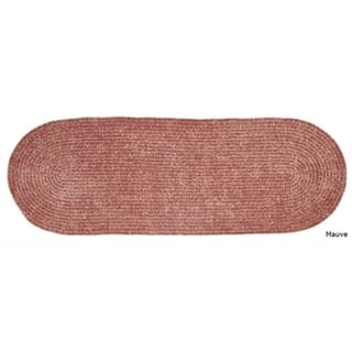 Better Trends Chenille Solid & Tweed Braid Collection is Durable and Stain Resistant Reversible Indoor Area Utility Rug - Mauve - 24" x 108" Runner