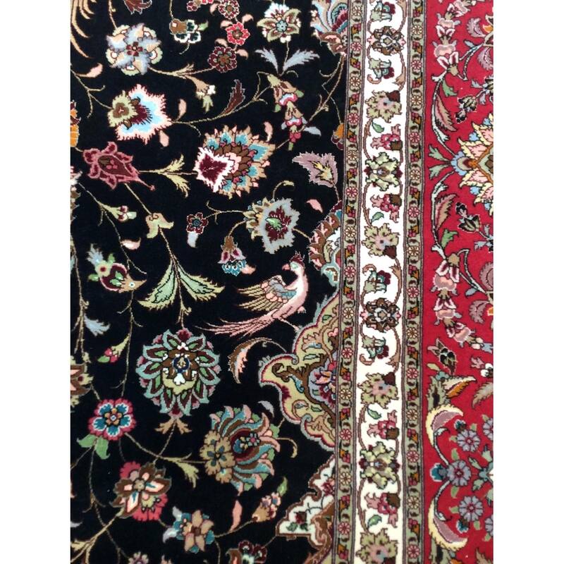 Pasargad Home Baku Hand-Knotted Silk & Wool Black Area Rug - 9'10'' X 13' 6''