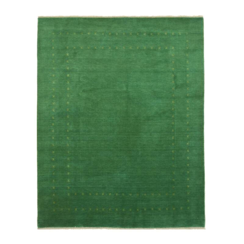 Handmade Wool Green Traditional Solid Lori Baft Rug