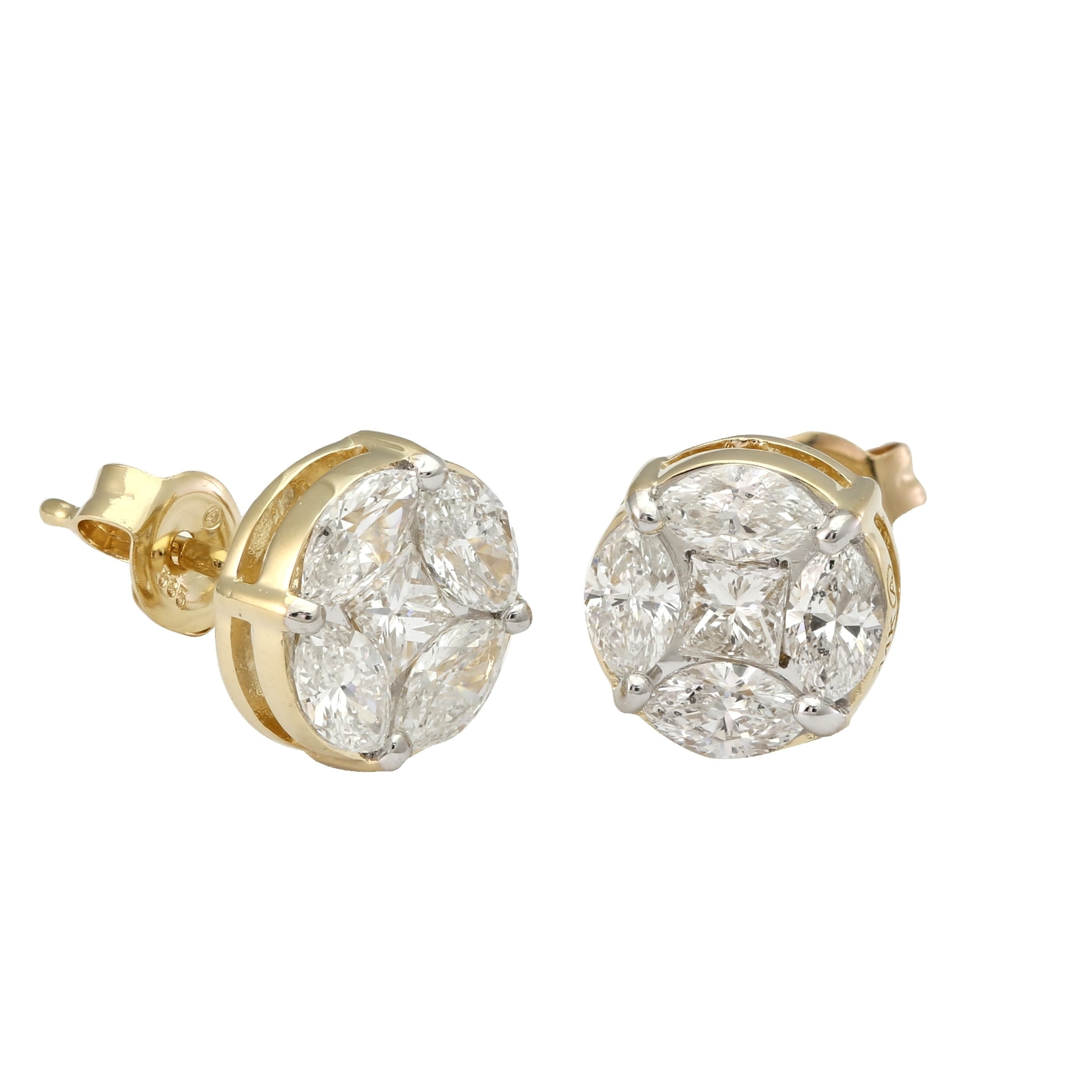 marquise diamond stud earrings