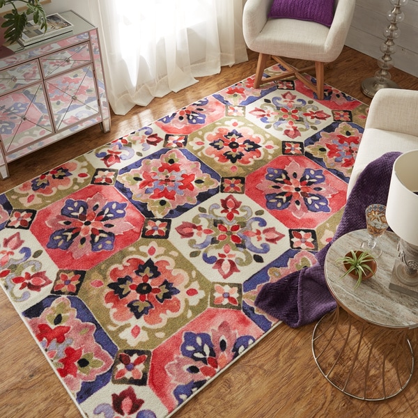 Copper Grove Socotra Painted Tile MultiColor Moroccan Area Rug