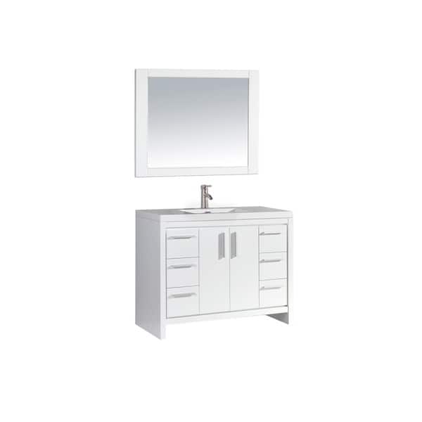 Miami 48 Inch Single Sink Bathroom Vanity Set White Single Sink Bathroom Vanity Set White