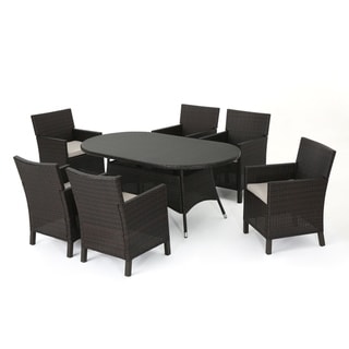 Cypress Wicker Dining Set Christopher Knight