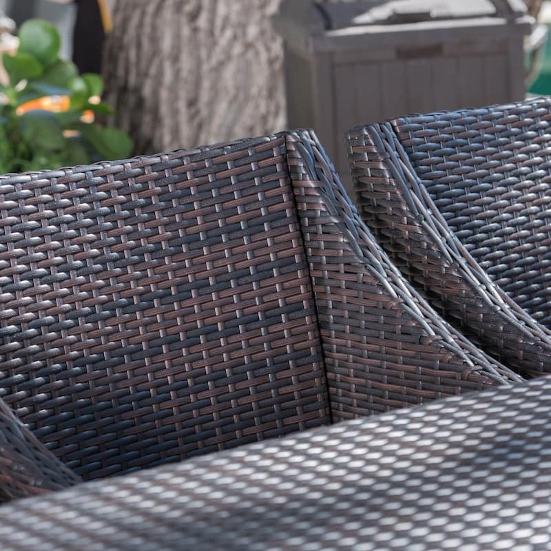 Alameda Outdoor 9-piece Rectangular Wicker Dining Set with Cushions by Christopher Knight Home - N/A